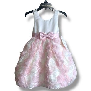 American Princess Florette Sleeveless Dress Pink & White Girls 2T Multi-layered